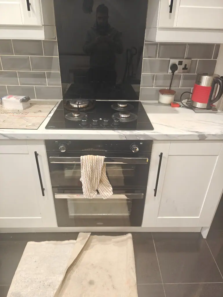Gas hob installed in kitchen